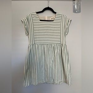Mint and white stripped boutique style baby doll dress, Size S